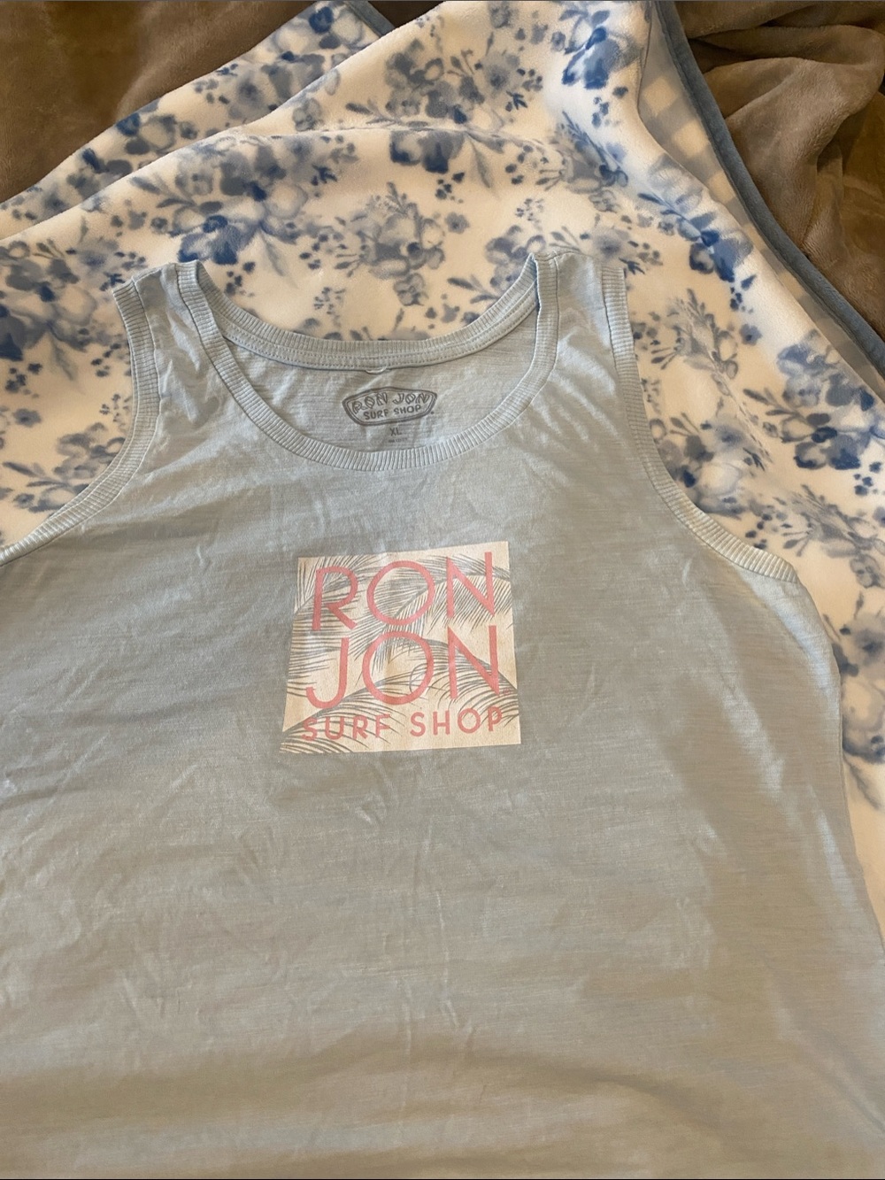 Ron Jon Light Blue Tank with Pink Logo